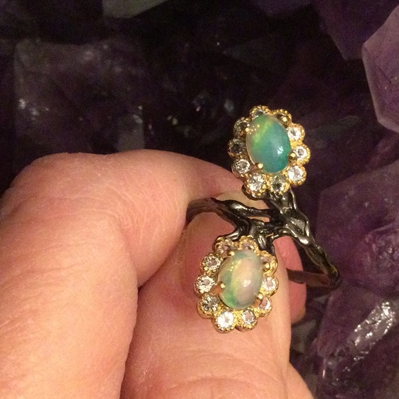 Exquisite Genuine Fiery Opal Ring - Picture 8 of 12